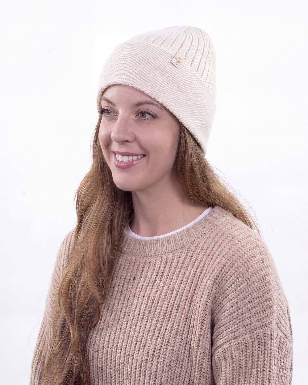 Gorro Mujer Ultra-suave punto acanalado Beige - Isotoner