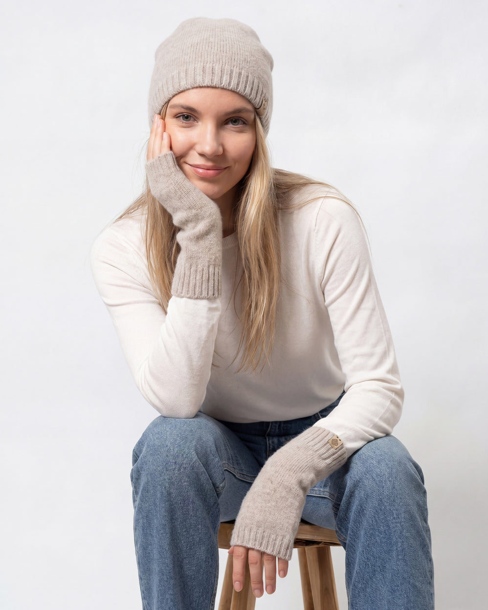 Gorro Mujer efecto Cachemira Beige - Isotoner