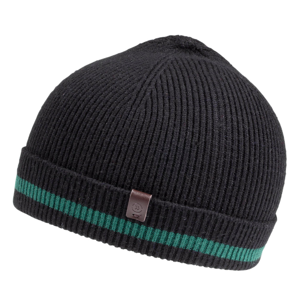 Gorro Hombre Soft Touch Negro ribete verde - Isotoner