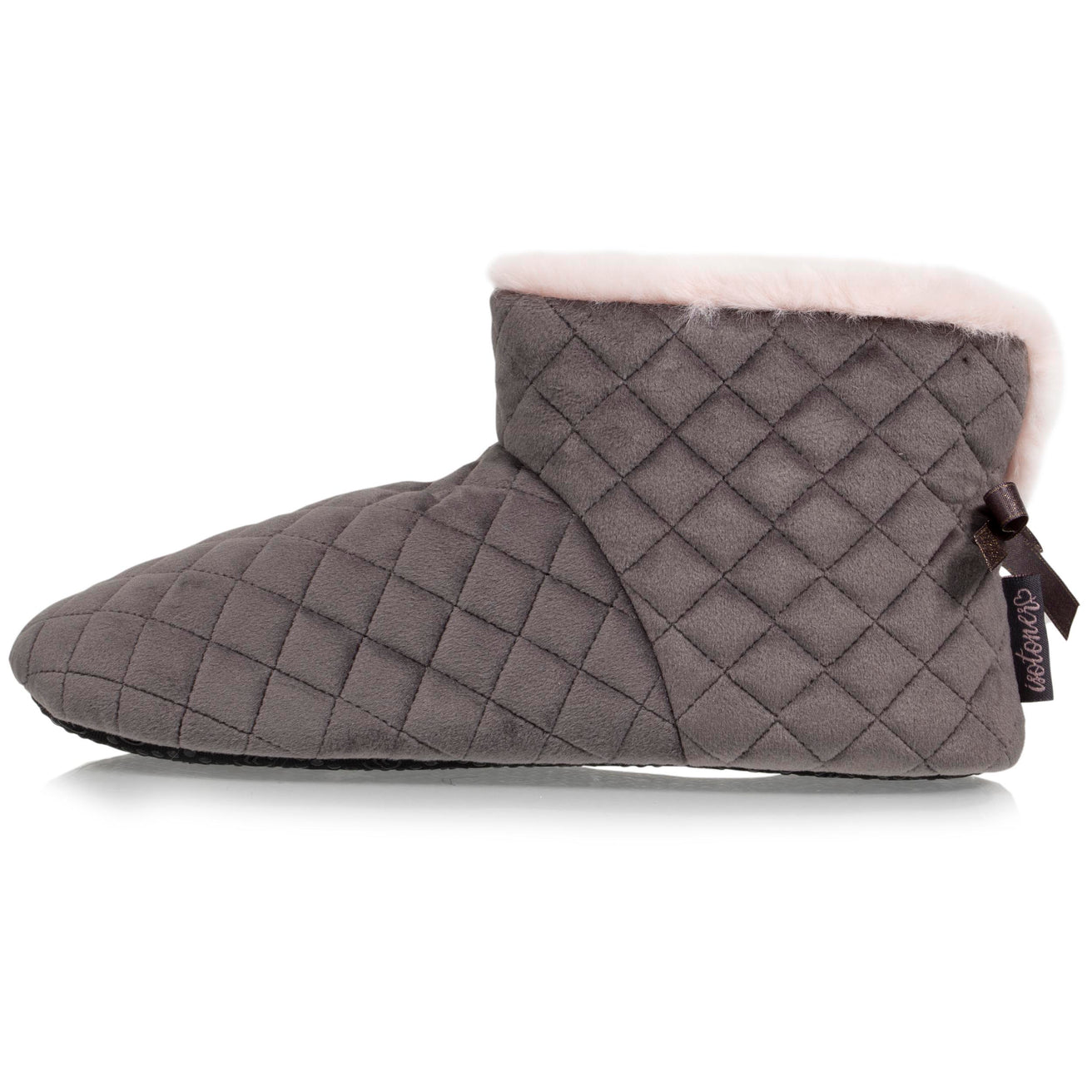 Zapatillas de casa botines Mujer acolchados Gris oscuro