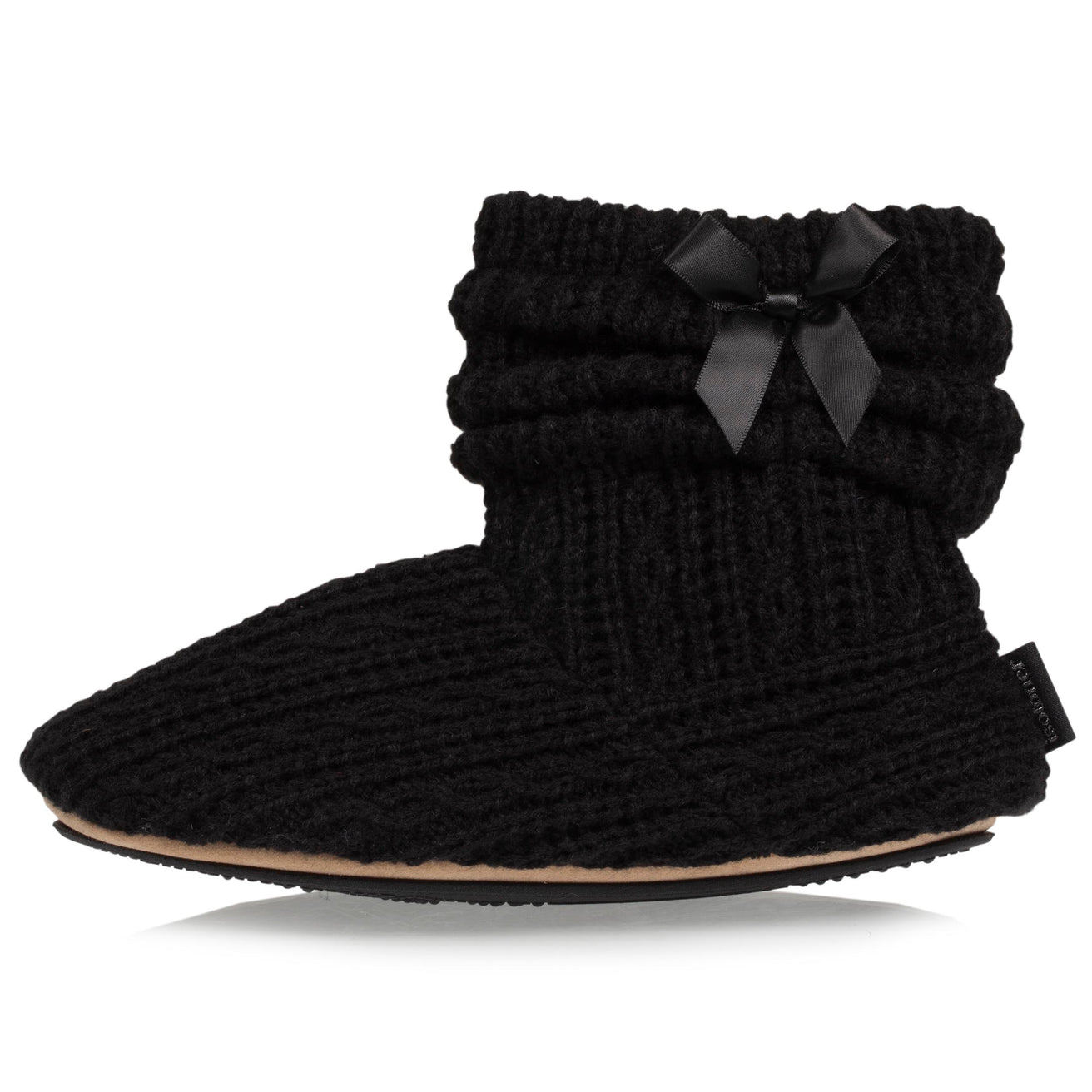 Zapatillas de casa botines Punto Nudo Negro
