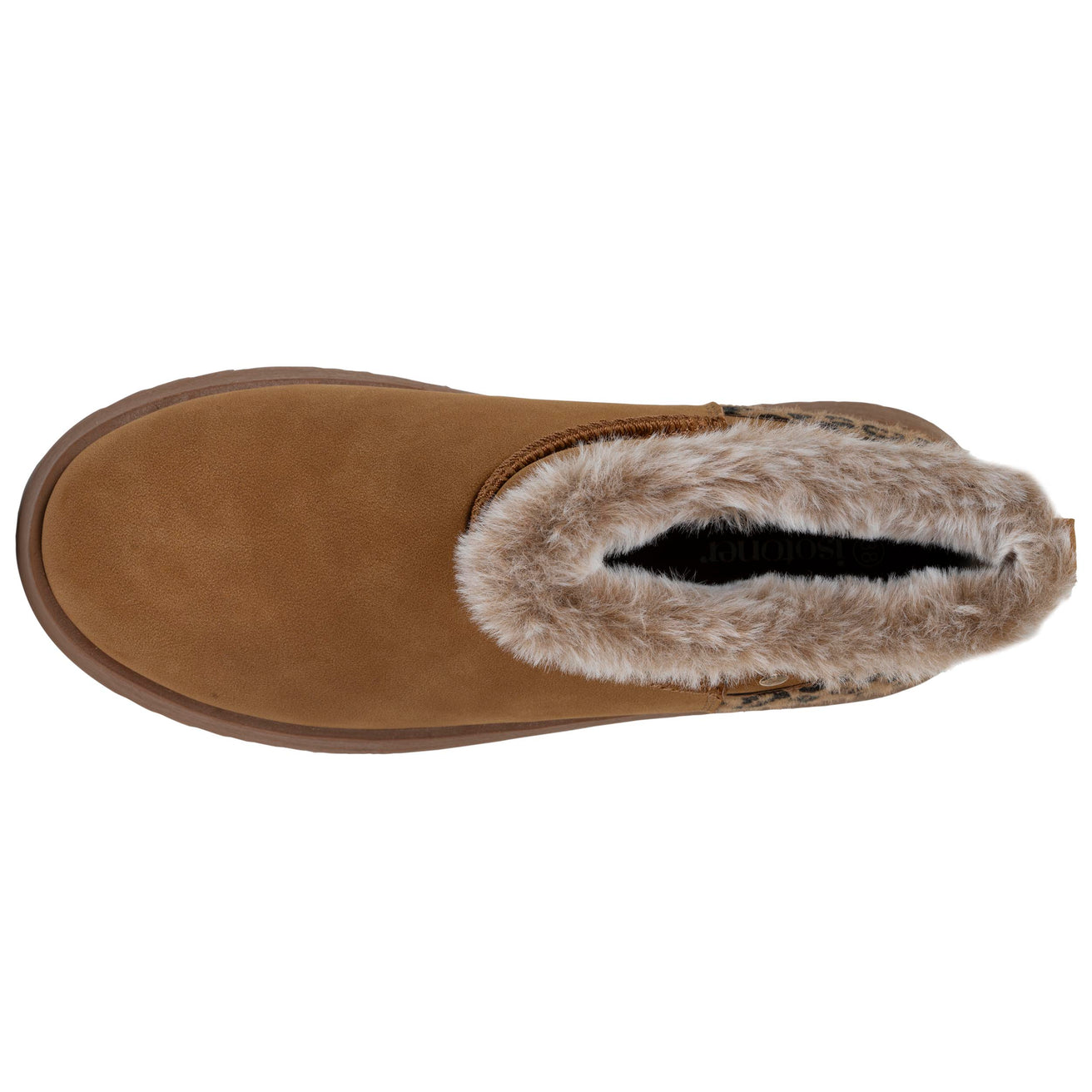 Botines bajos Mujer borde imitación piel Camel Leopardo