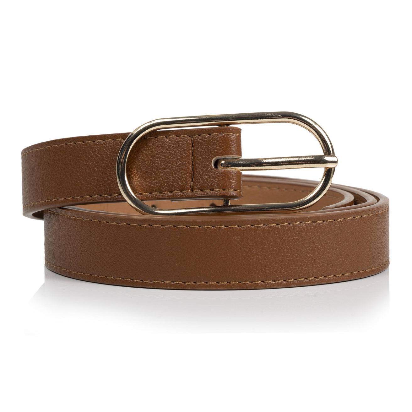 Cinturón Mujer Camel Hebilla Ovalada