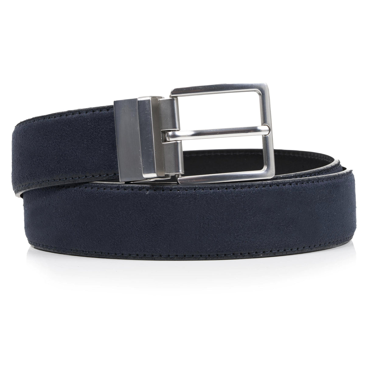 Cinturón Hombre Cuero Reversible Marino/Negro