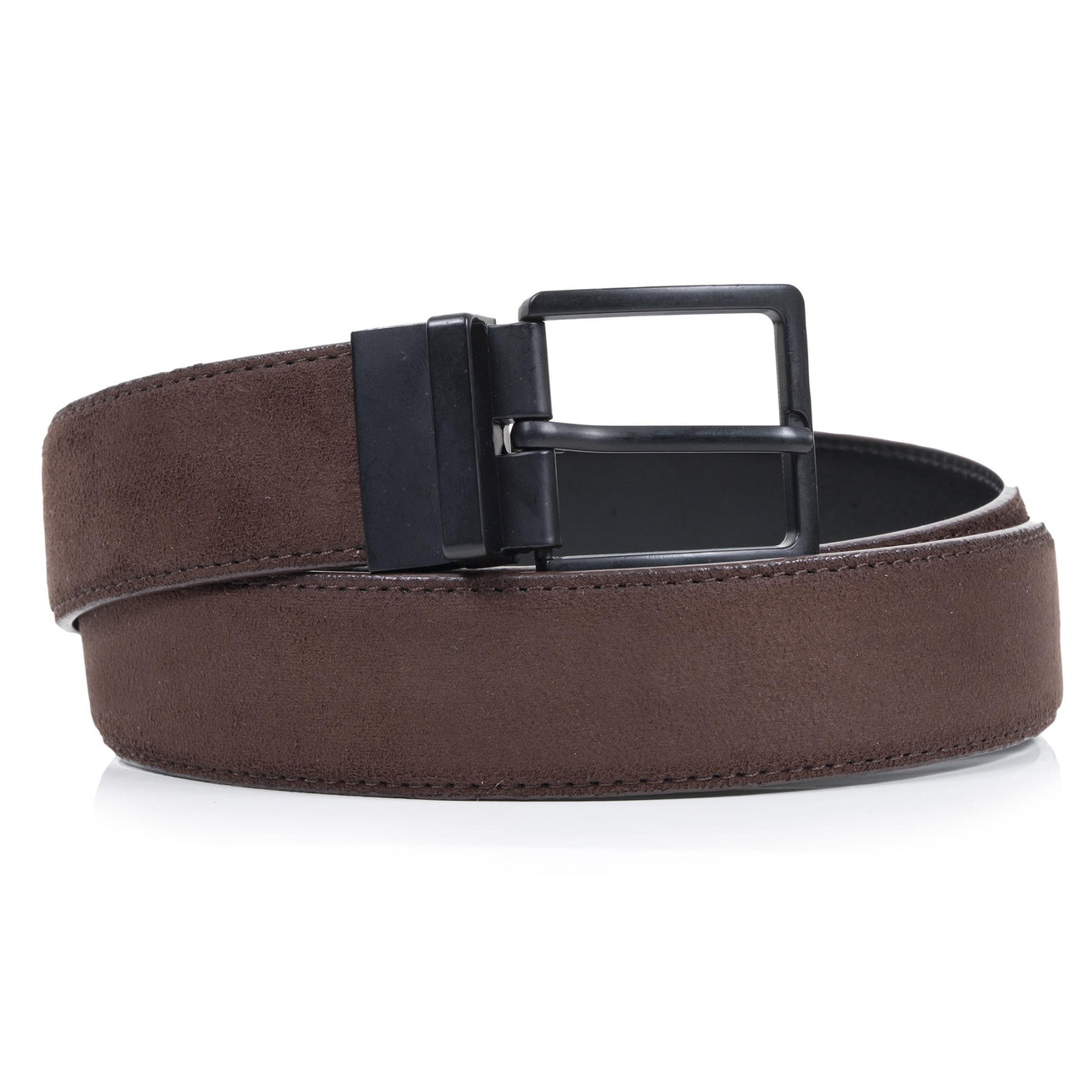 Cinturón Hombre Cuero Reversible Marrón/Negro