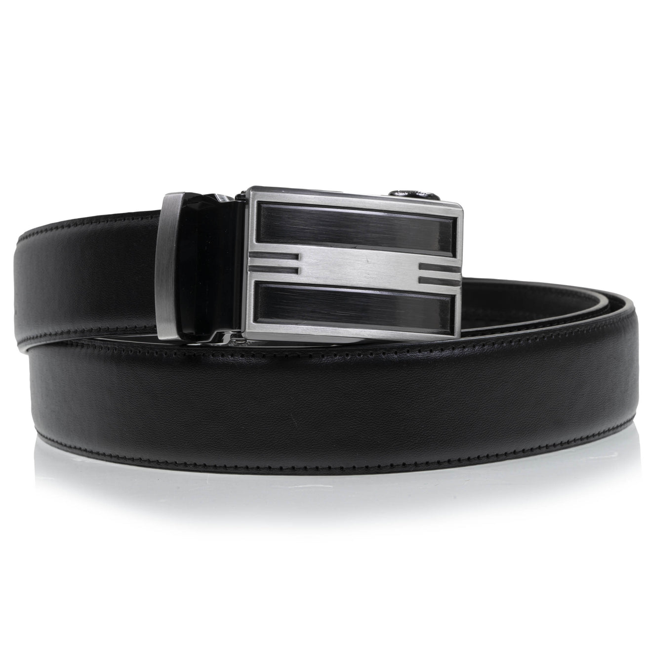 Cinturón Hombre Negro ajustable hebilla bicolor