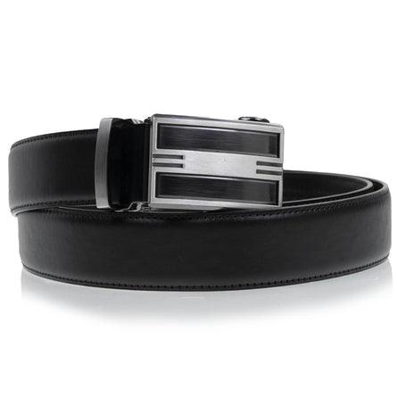 Cinturón Hombre Negro ajustable hebilla bicolor - Isotoner