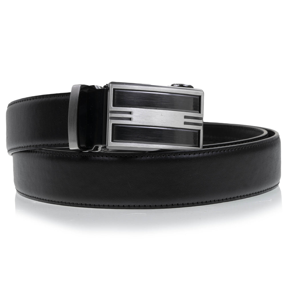 Cinturón Hombre Negro ajustable hebilla bicolor - Isotoner
