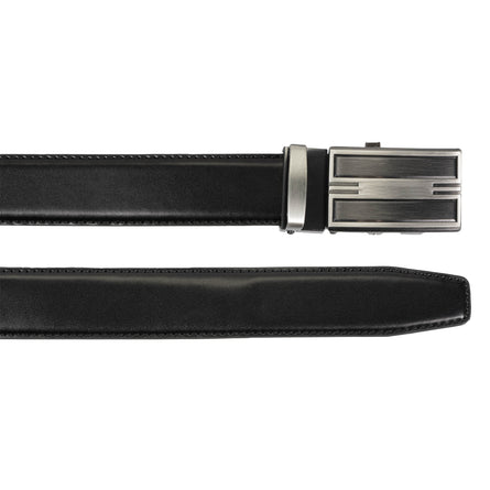 Cinturón Hombre Negro ajustable hebilla bicolor - Isotoner