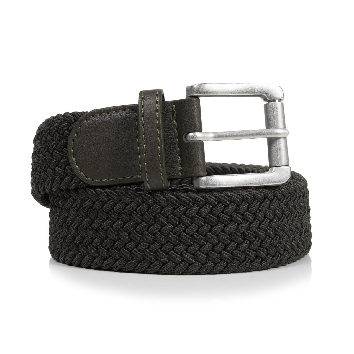 Cinturon Hombre tejido trenzado Caqui