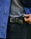 Cinturon Hombre tejido trenzado Caqui