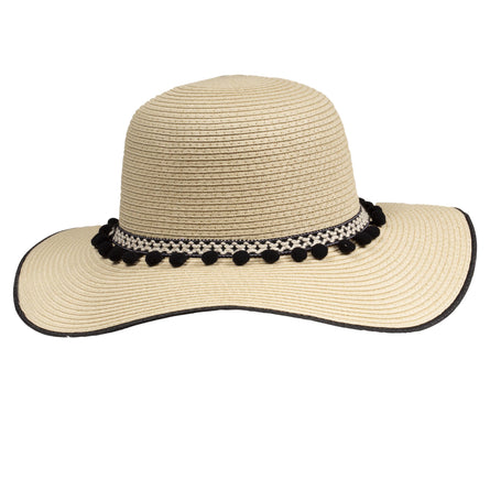 Sombrero Mujer Capeline pompones negros - Isotoner