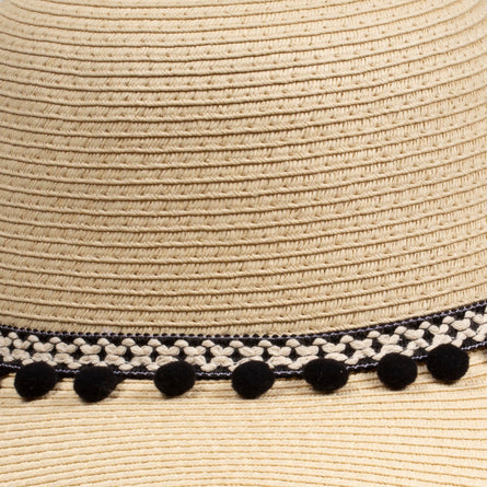 Sombrero Mujer Capeline pompones negros - Isotoner