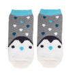 Calcetines bajos antideslizantes Niños Pingüino Gris jaspeado 1/4 años