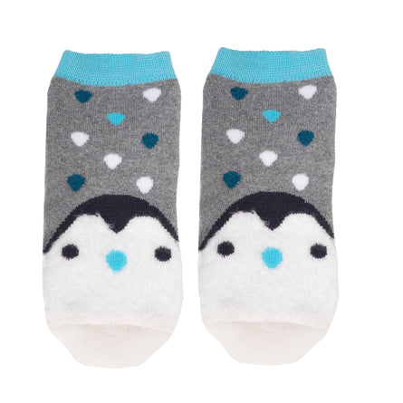Calcetines bajos antideslizantes Niños Pingüino Gris jaspeado 1/4 años - Isotoner