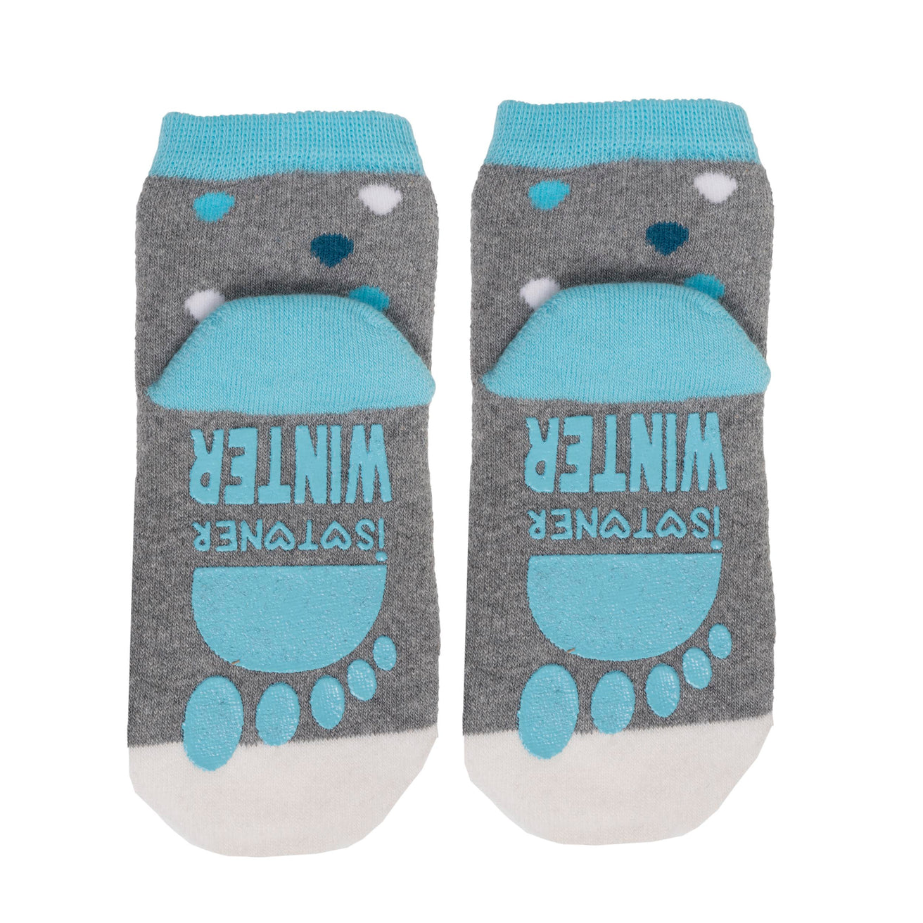 Calcetines bajos antideslizantes Niños Pingüino Gris jaspeado 1/4 años