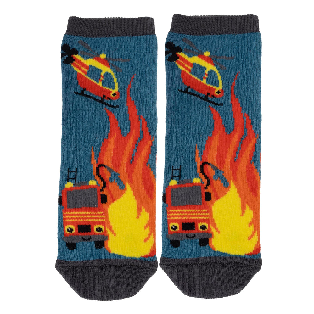 Calcetines bajos antideslizantes Niño Bombero Azul pato 1/4 años - Isotoner