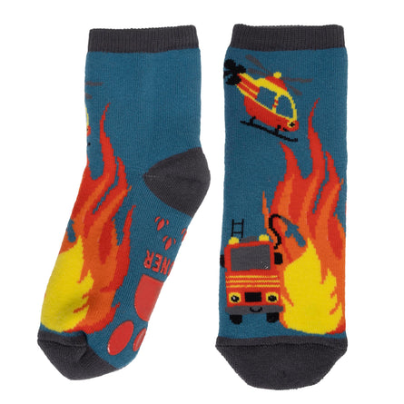 Calcetines bajos antideslizantes Niño Bombero Azul pato 1/4 años - Isotoner