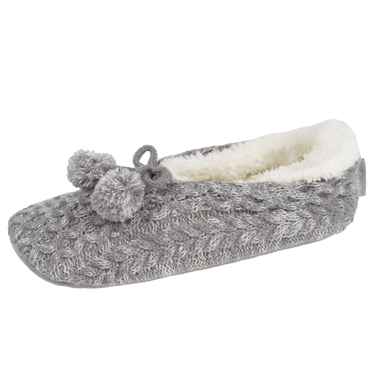 Calcetines-pantuflas forrados Mujer Malla Gris jaspeado
