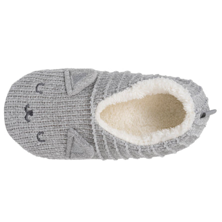 Calcetines-pantuflas forrados Mujer Gato Gris - Isotoner