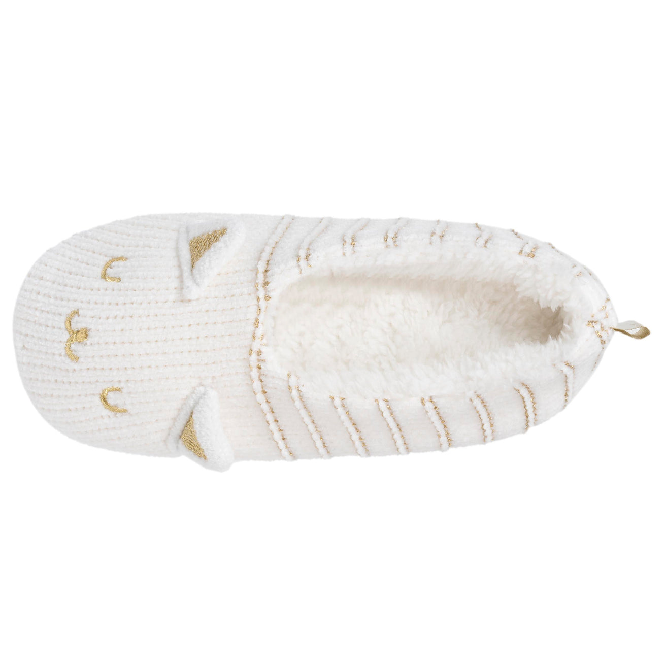 Calcetines-pantuflas forrados Mujer Gato Marfil