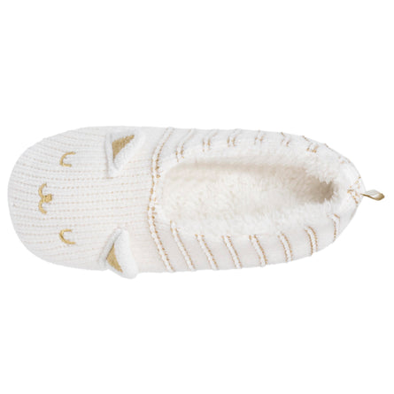 Calcetines-pantuflas forrados Mujer Gato Marfil - Isotoner