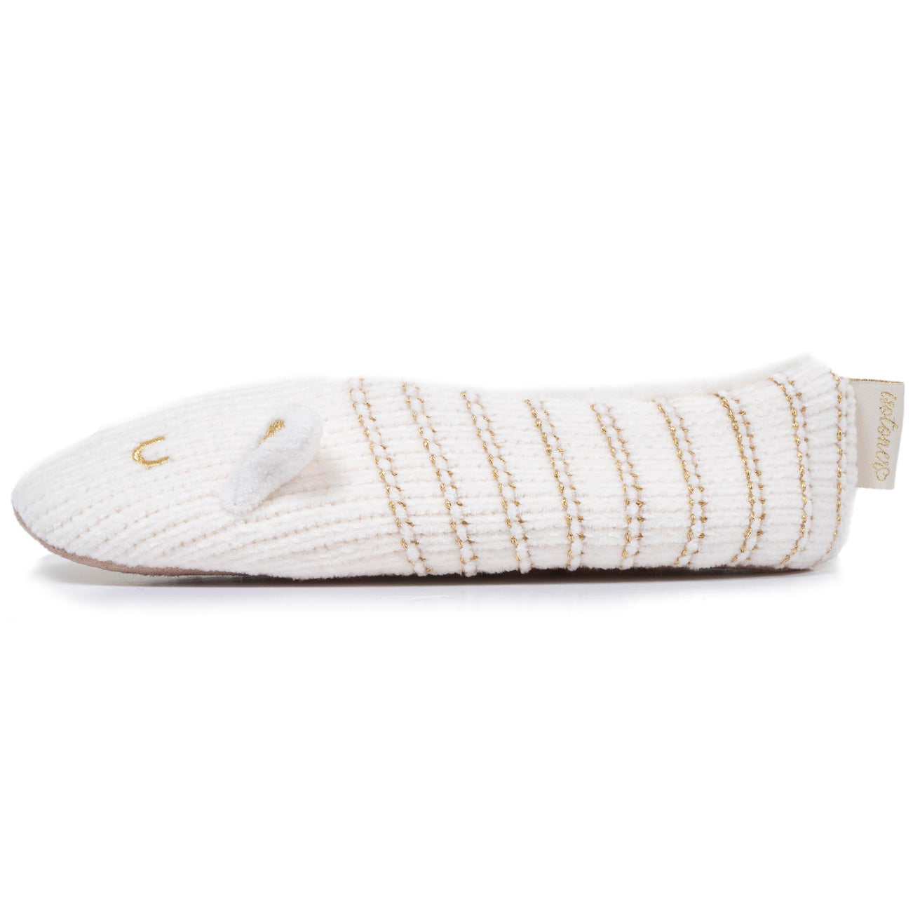 Calcetines-pantuflas forrados Mujer Gato Marfil