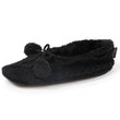 Calcetines-pantuflas forrados Mujer Pompones Negro