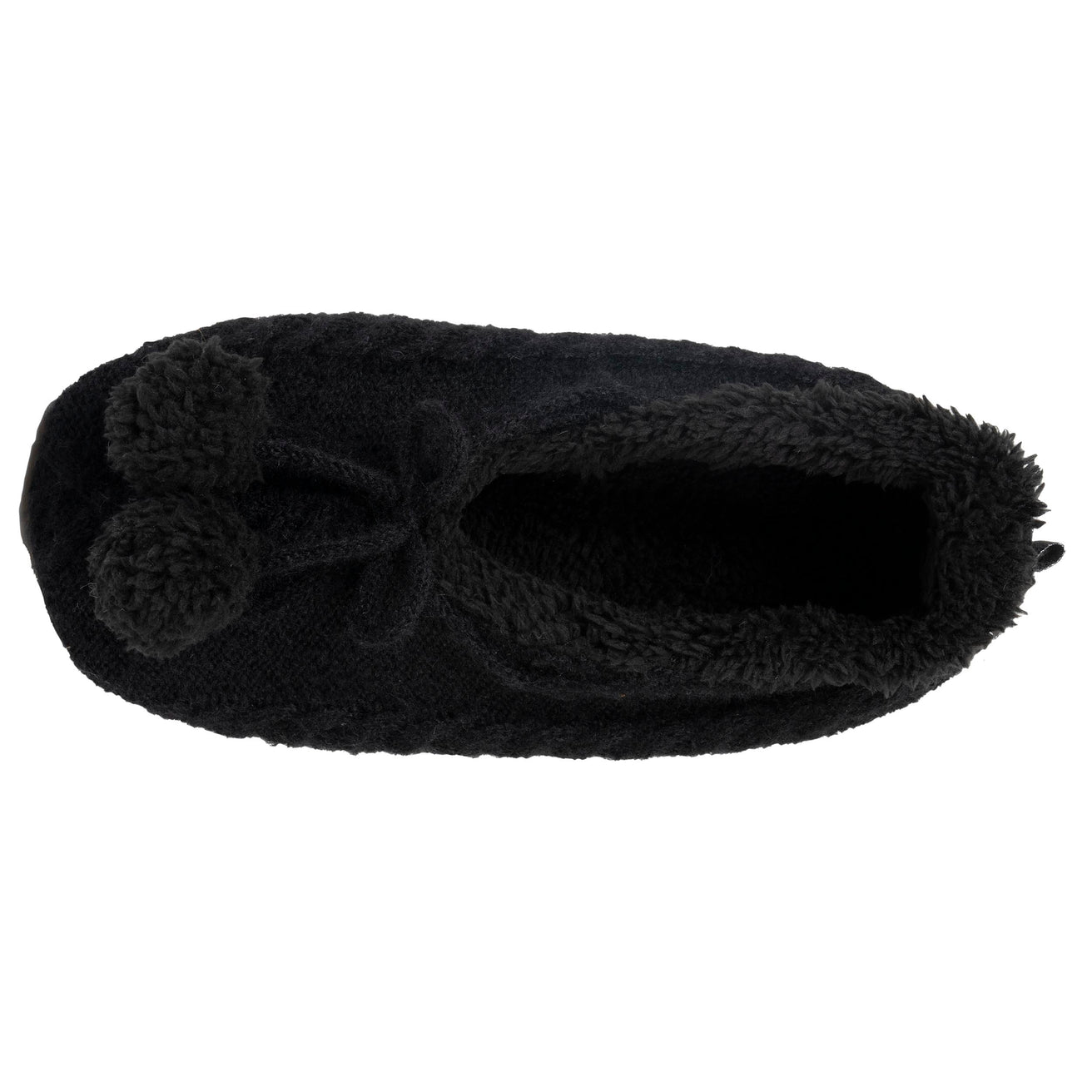 Calcetines-pantuflas forrados Mujer Pompones Negro