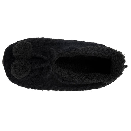 Calcetines-pantuflas forrados Mujer Pompones Negro - Isotoner