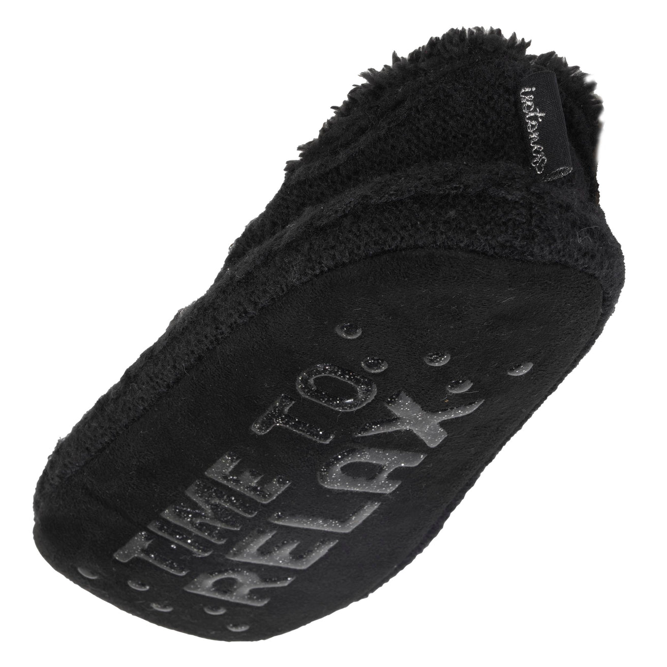 Calcetines-pantuflas forrados Mujer Pompones Negro