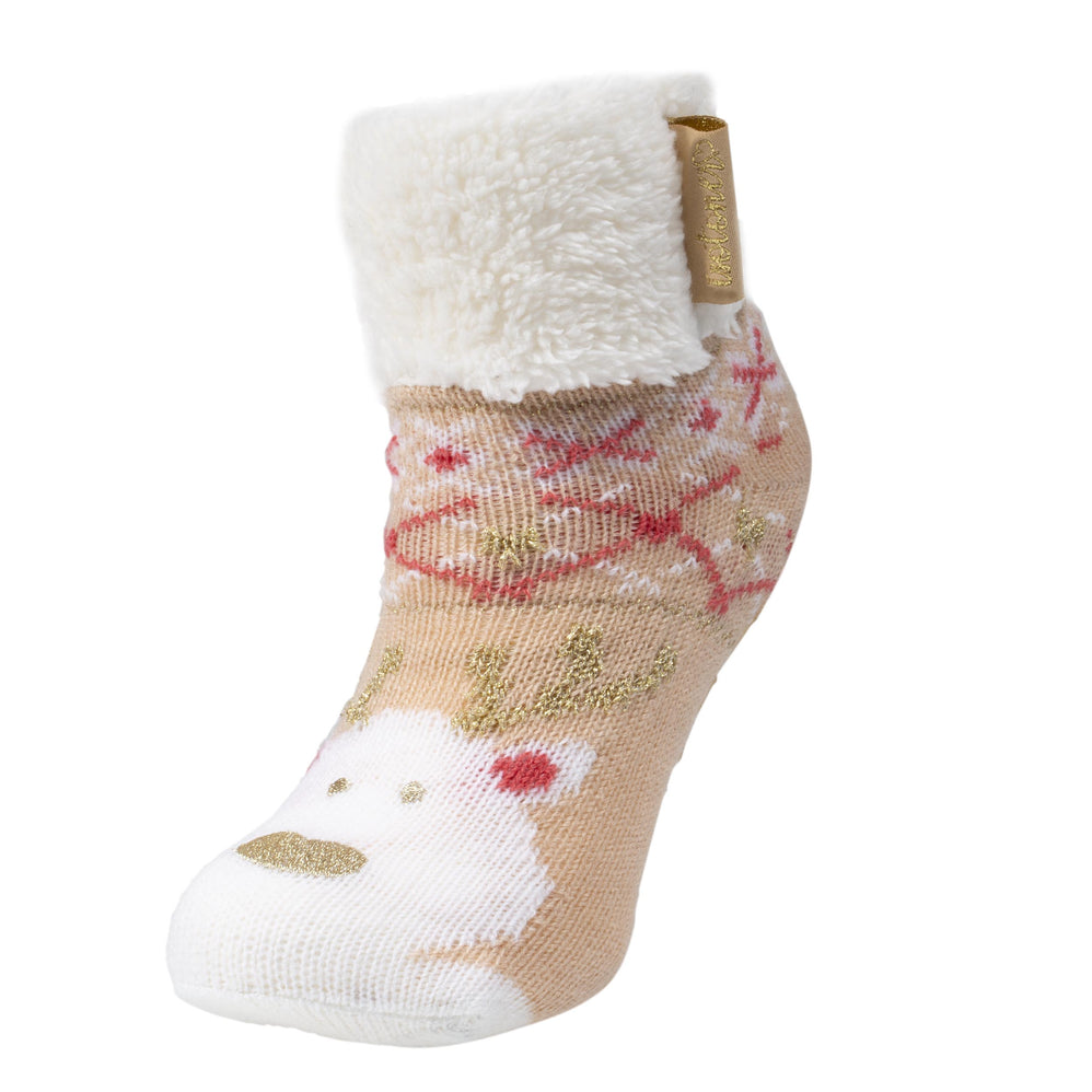 Calcetines forrados Niños Oso Navidad Reno Beige 1/8 años - Isotoner