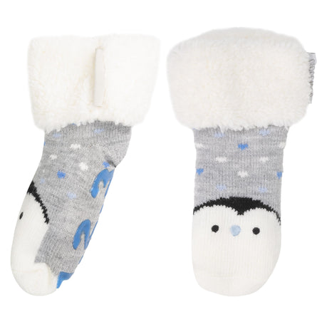 Calcetines forrados Niños Pingüino Gris jaspeado - Isotoner