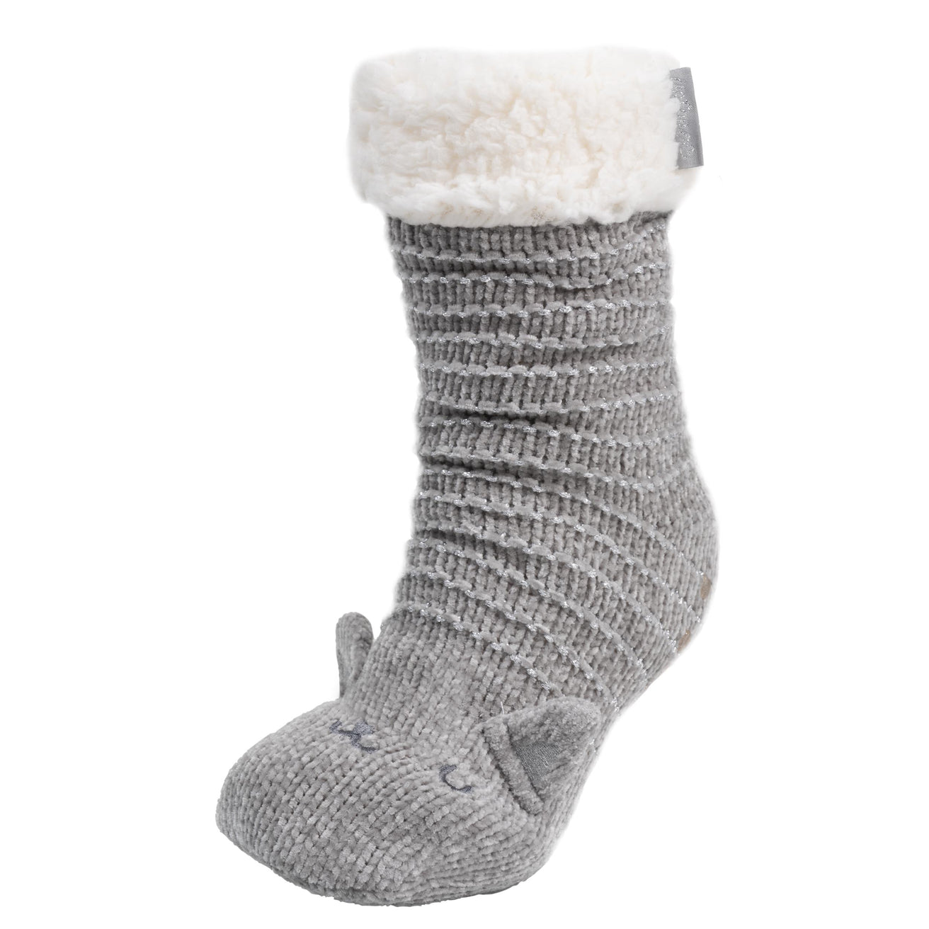 Calcetines forrados Mujer Gato Gris