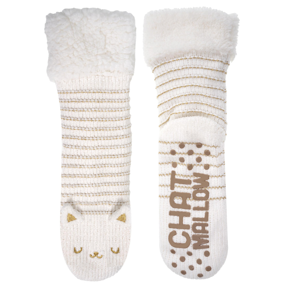 Calcetines forrados Mujer Gato Marfil - Isotoner