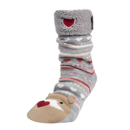 Calcetines forrados Mujer Nutria Jacquard gris - Isotoner