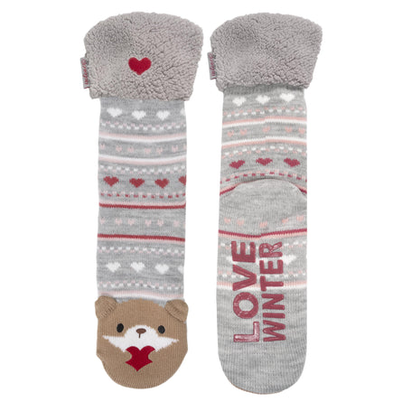 Calcetines forrados Mujer Nutria Jacquard gris - Isotoner