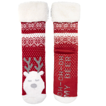 Calcetines forrados Mujer Navidad Rojo - Isotoner