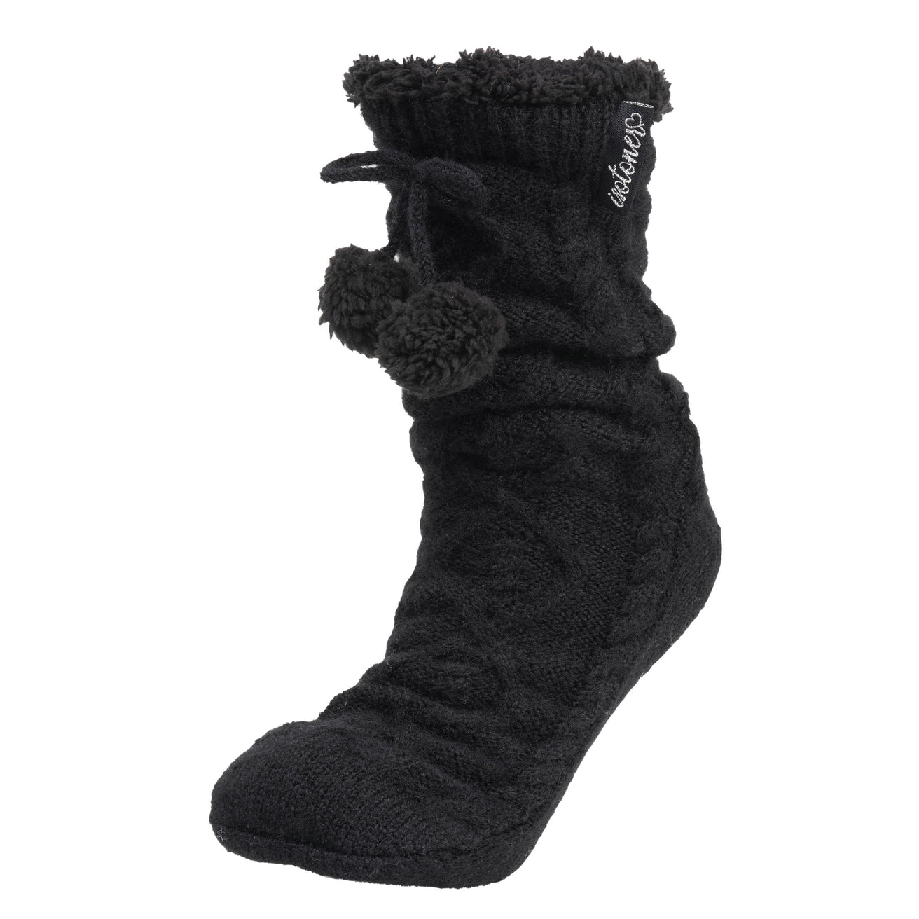 Calcetines forrados Mujer Pompones Negro