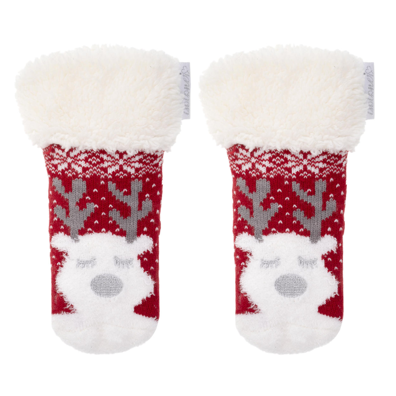 Calcetines forrados Niña Navidad Rojo 1/8 años