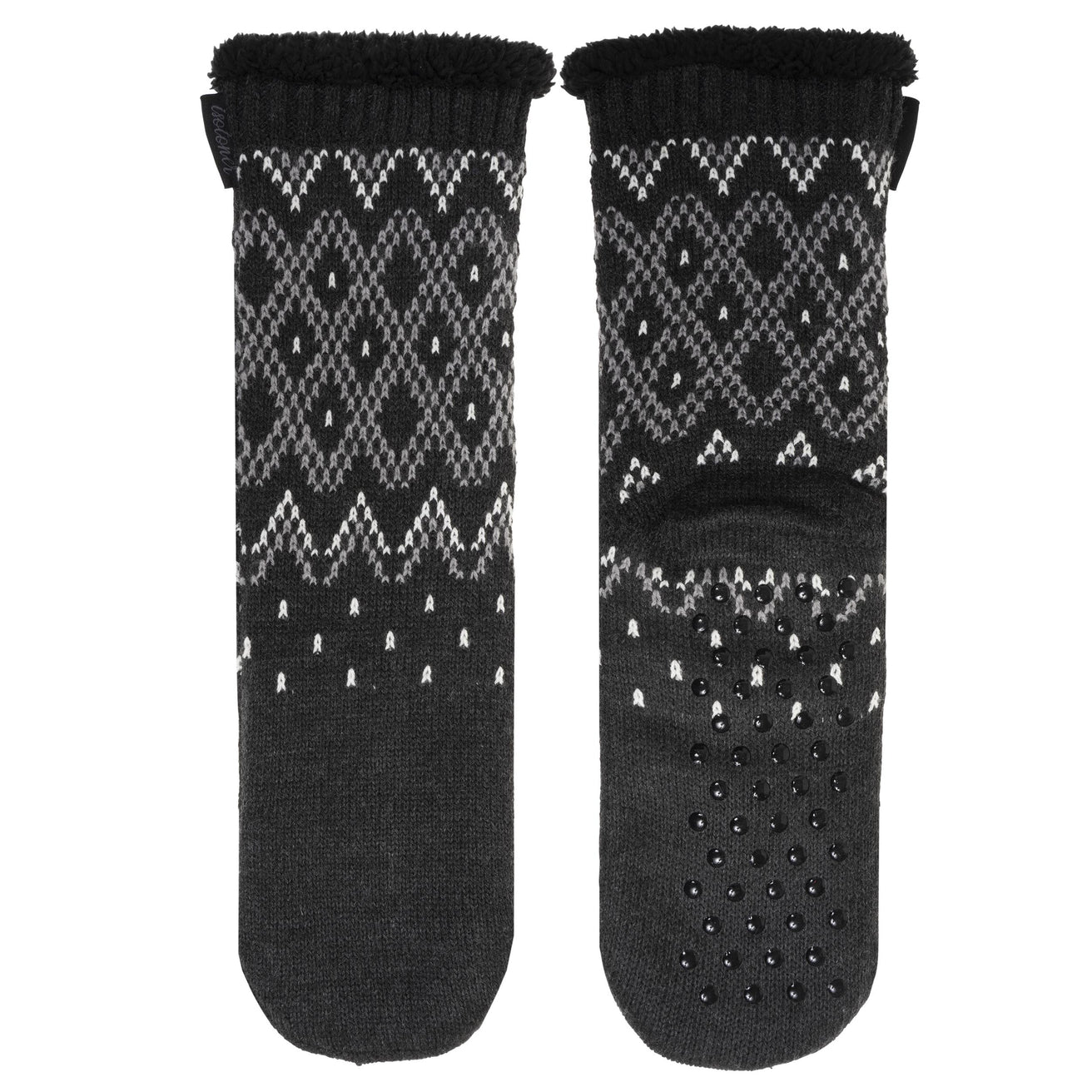 Calcetines forrados Hombre Jacquard Gris