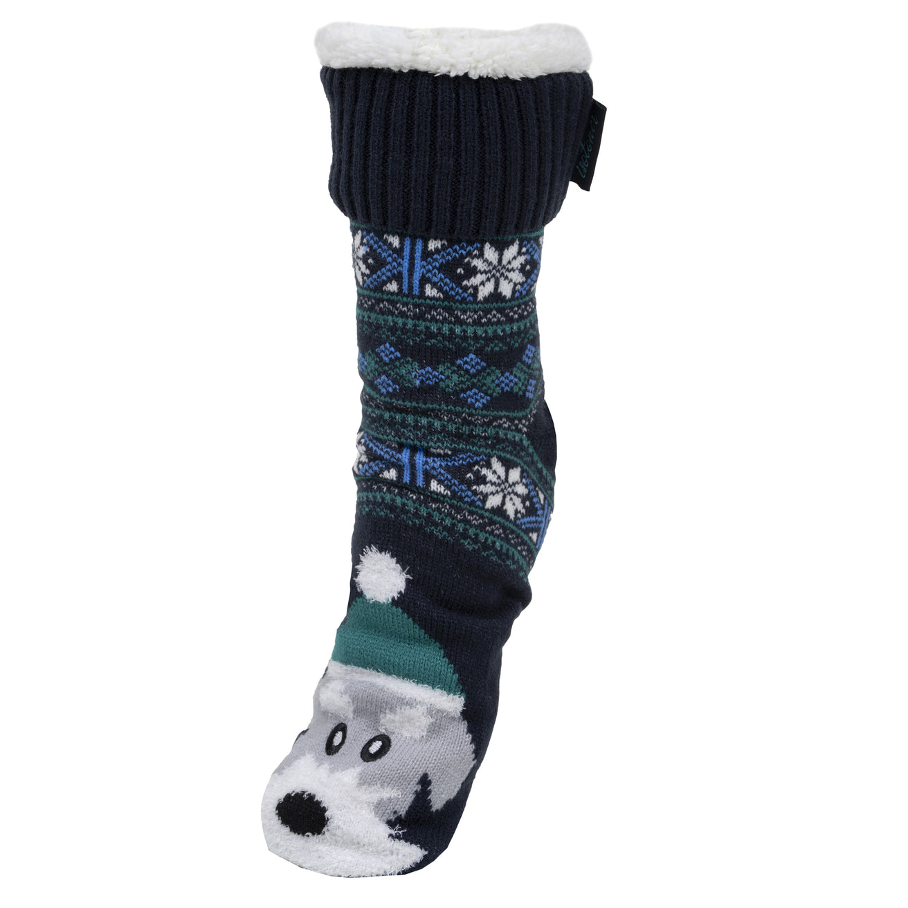 Calcetines forrados Hombre Navidad Perro Marino