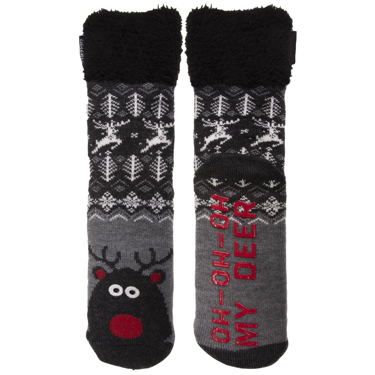 Calcetines forrados Hombre Gris Navidad