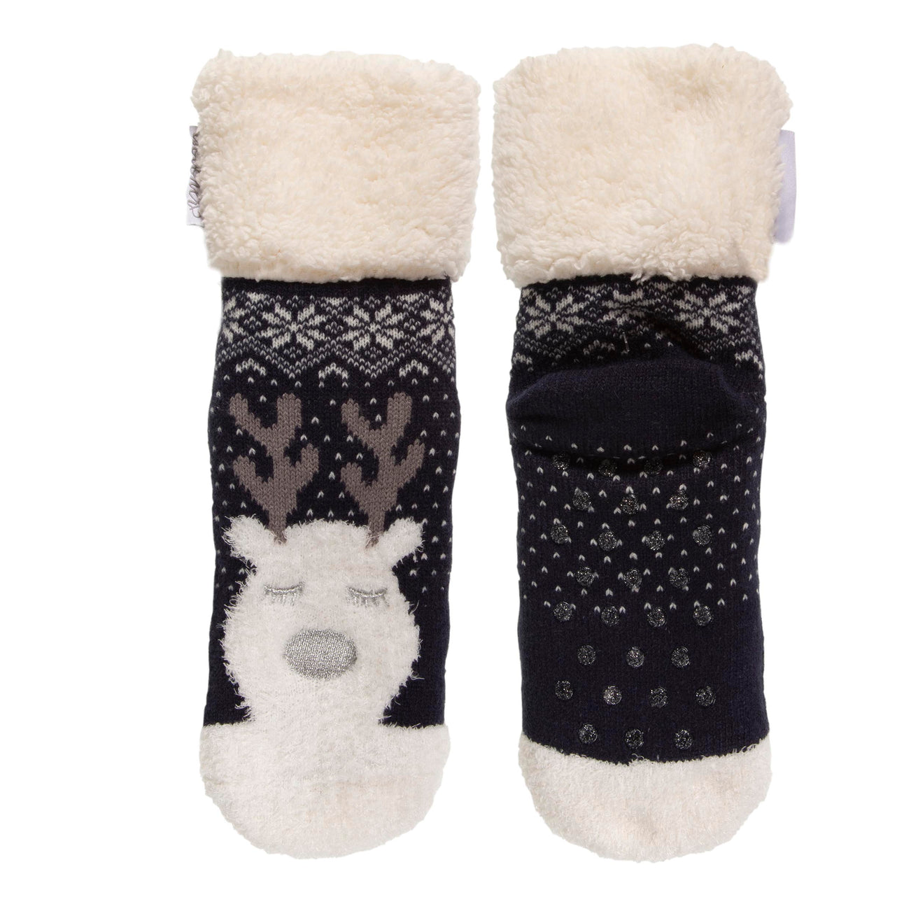 Calcetines forrados Niños Navidad Reno 1/8 años