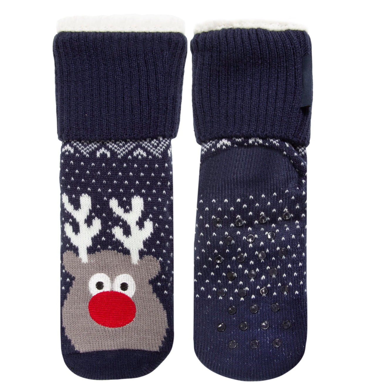 Calcetines forrados Niños Navidad Reno Marino 1/8 años