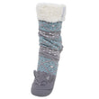 Calcetines forrados Mujer jacquard gato gris