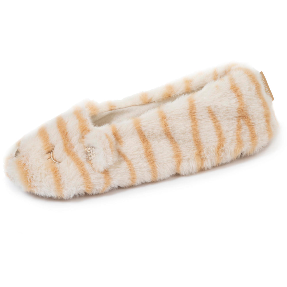 Zapatillas de casa bailarinas Mujer 3D Beige tigre - Isotoner