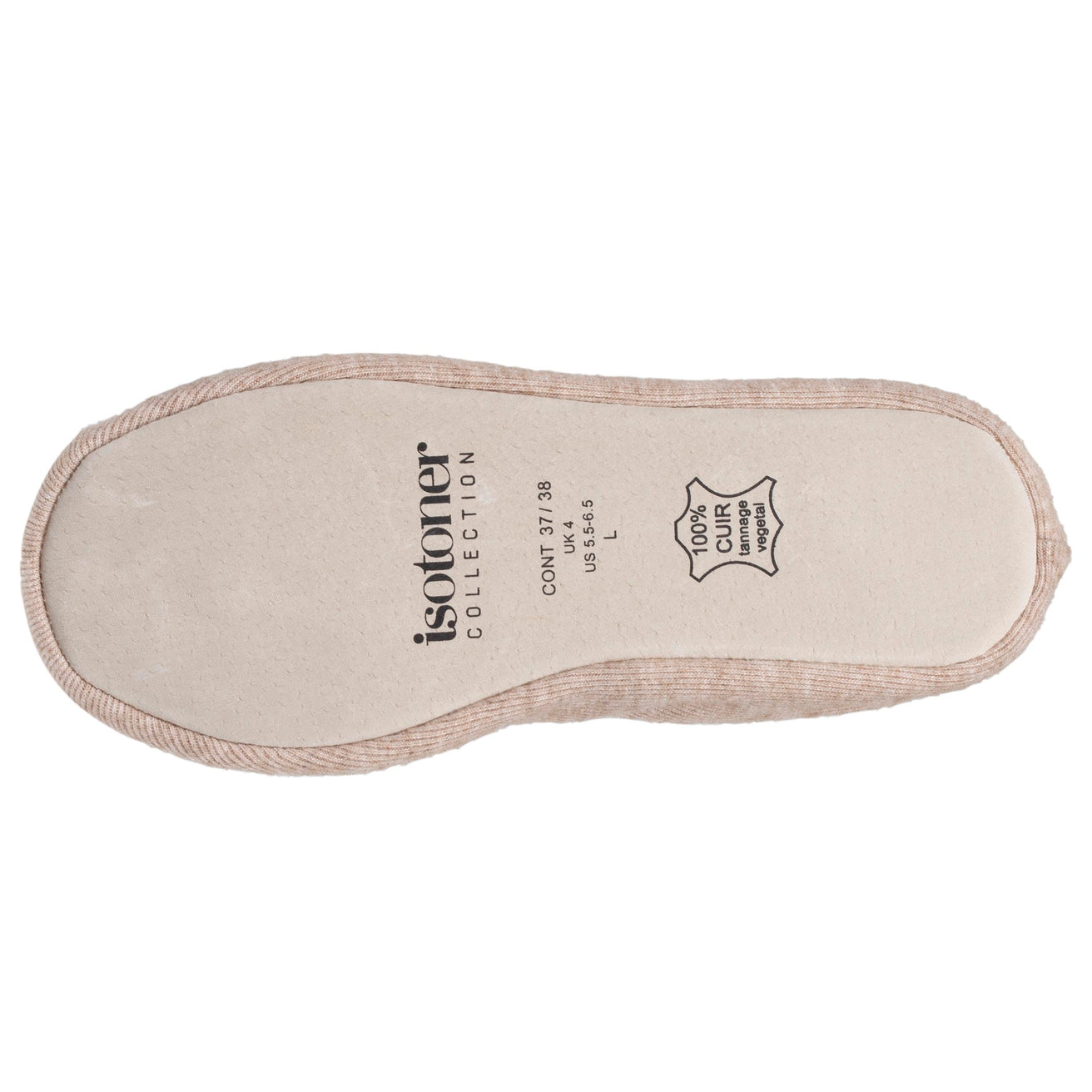 Zapatillas de casa bailarinas Mujer Beige jaspeado