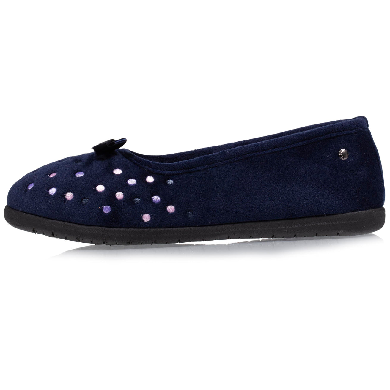 Zapatillas de casa bailarinas Mujer Lunares bordados Marino