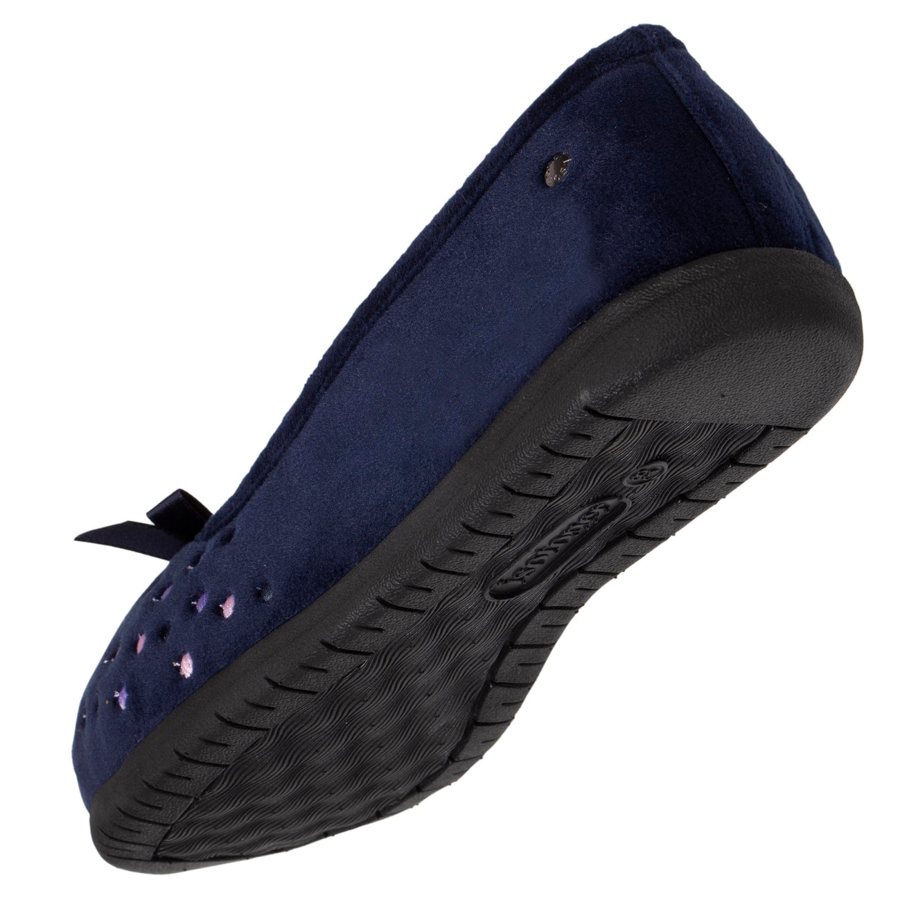 Zapatillas de casa bailarinas Mujer Lunares bordados Marino